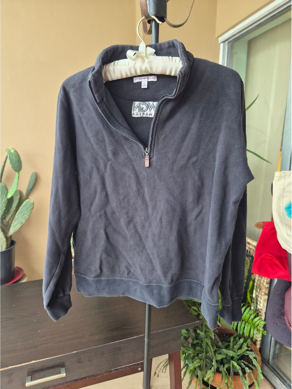 Peter Millar WGN America Women’s Quarter Zip Pullover Black Size M Cotton